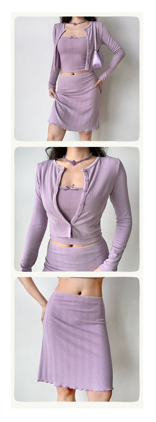cardigan skirt set