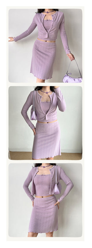 cardigan skirt set