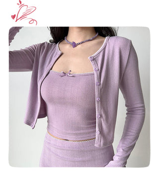 cardigan skirt set