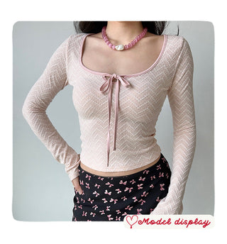 lace-up crop-top