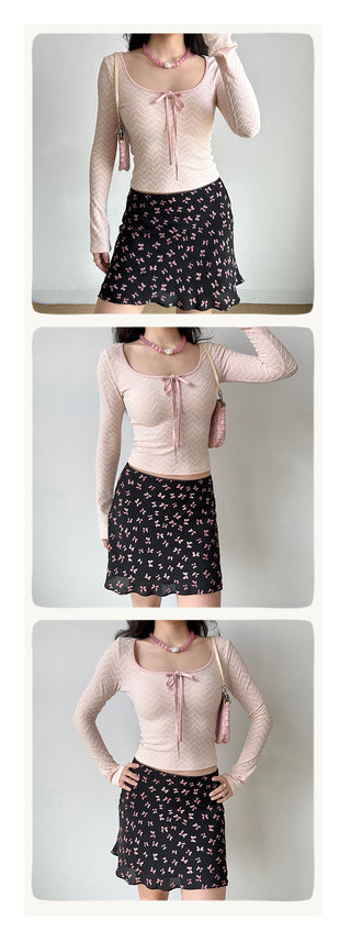 lace-up crop-top