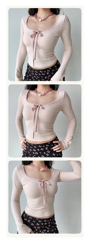 lace-up crop-top