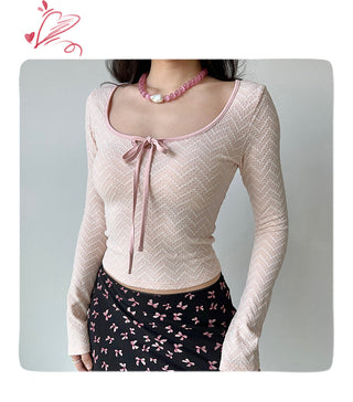 lace-up crop-top