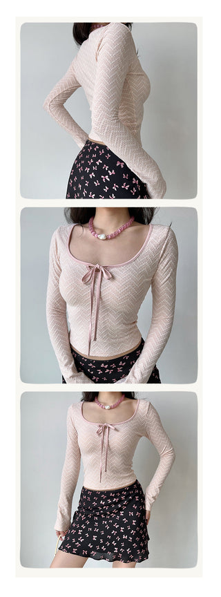 lace-up crop-top