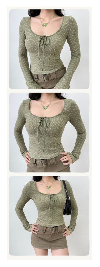 lace-up crop-top