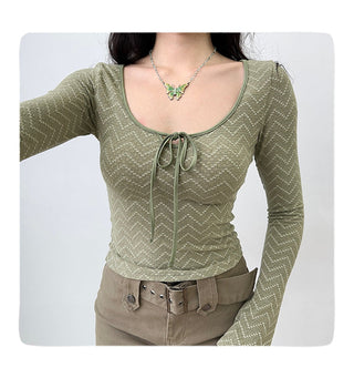 lace-up crop-top
