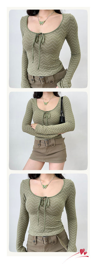 lace-up crop-top