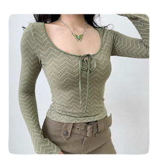 lace-up crop-top