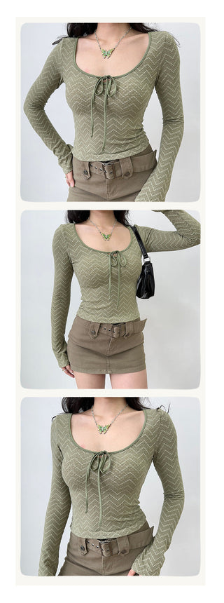 lace-up crop-top