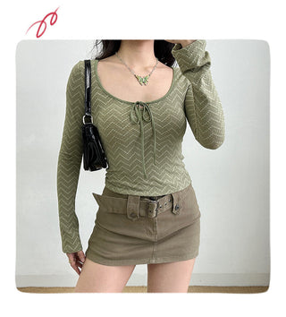 lace-up crop-top