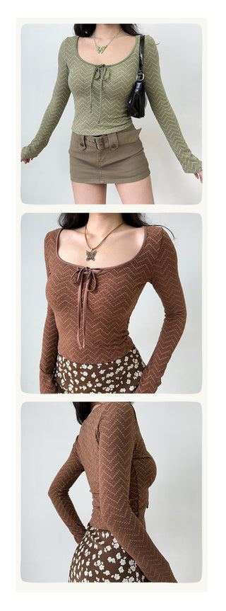 lace-up crop-top