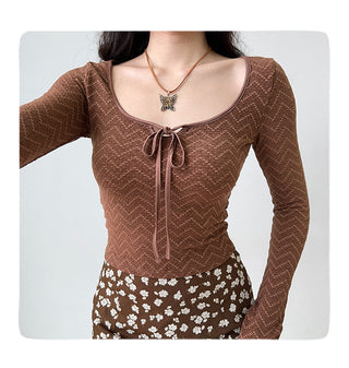 lace-up crop-top