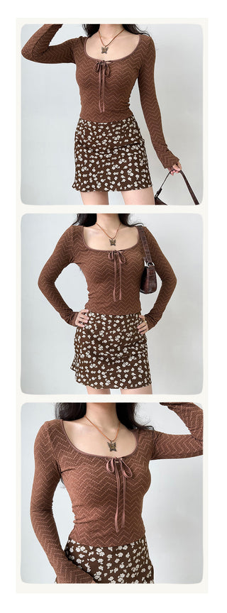 lace-up crop-top