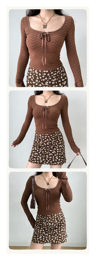 lace-up crop-top
