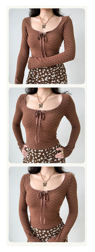 lace-up crop-top