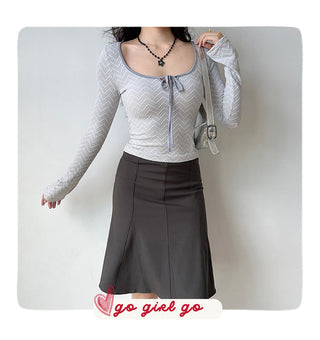 lace-up crop-top