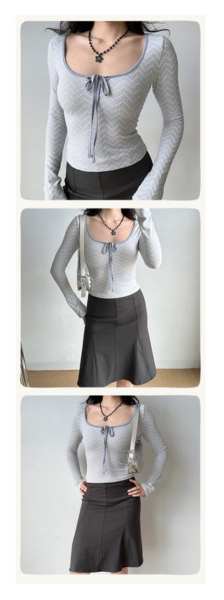 lace-up crop-top