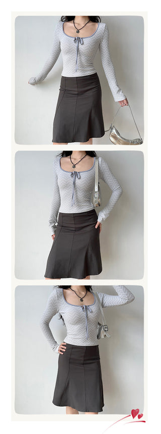 lace-up crop-top