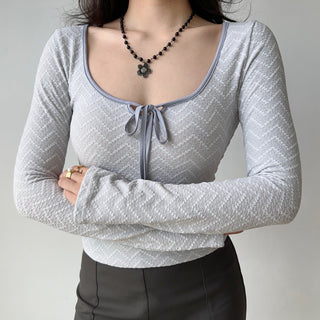 lace-up crop-top
