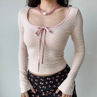 lace-up crop-top