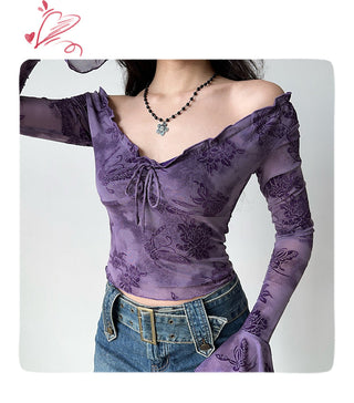 ruffled purple top