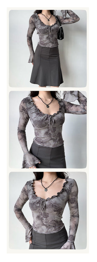 ruffled purple top