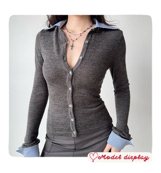 patchwork wool cardigan