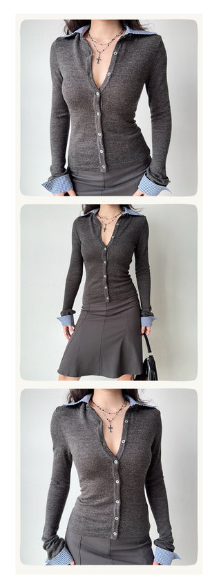patchwork wool cardigan