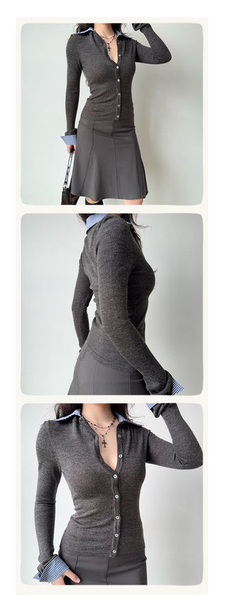 patchwork wool cardigan