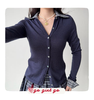 patchwork wool cardigan