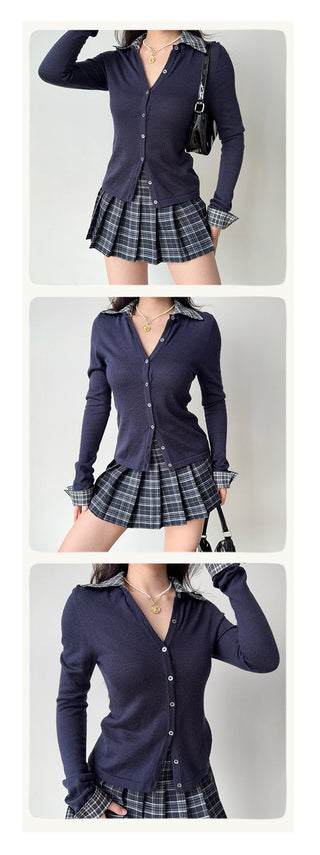 patchwork wool cardigan