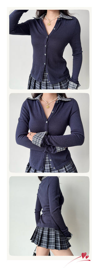 patchwork wool cardigan