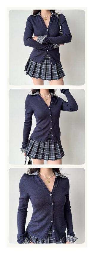 patchwork wool cardigan
