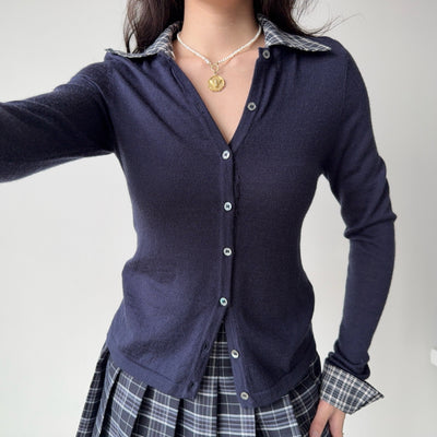 patchwork wool cardigan