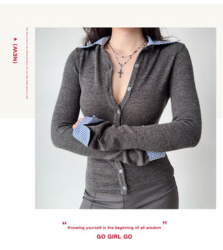 patchwork wool cardigan