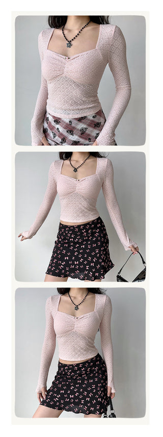 lace square-neck top