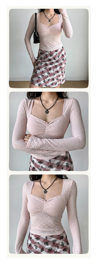 lace square-neck top