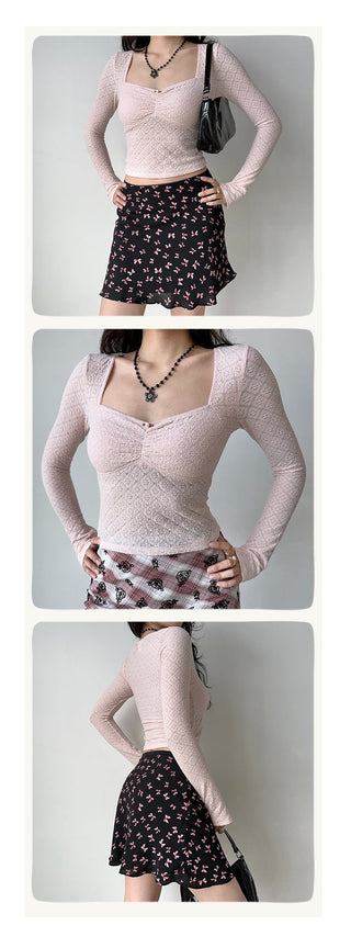 lace square-neck top