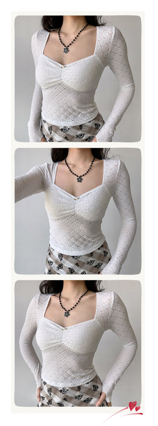 lace square-neck top
