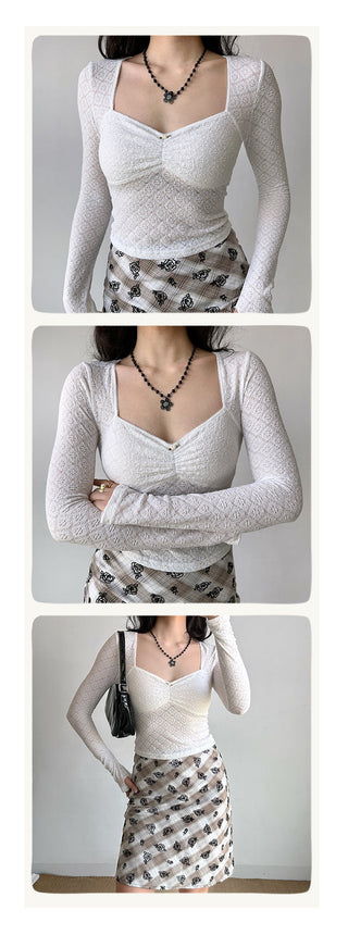 lace square-neck top
