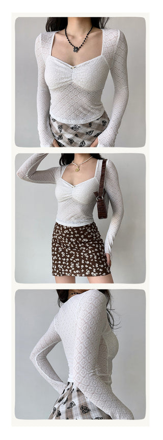 lace square-neck top