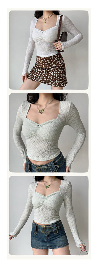 lace square-neck top
