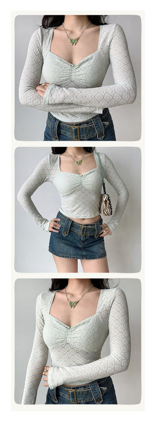 lace square-neck top