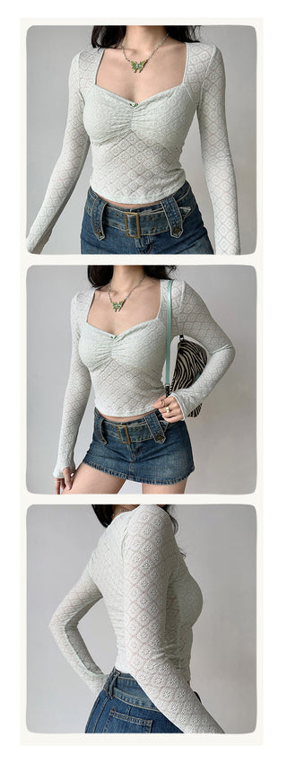 lace square-neck top