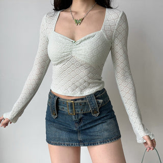 lace square-neck top