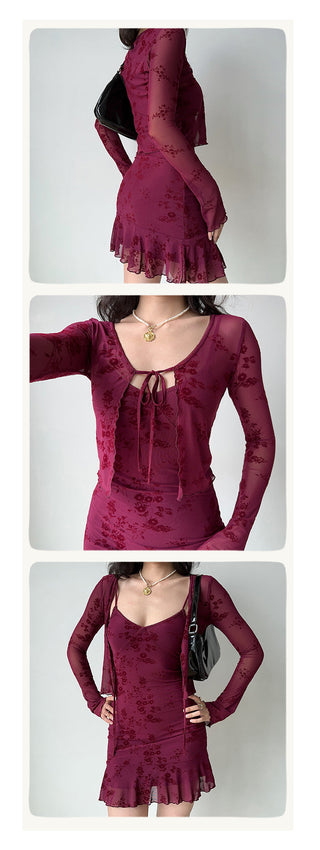 wine embroidered set