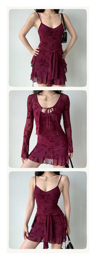 wine embroidered set
