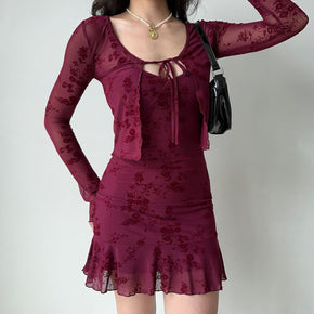 wine embroidered set
