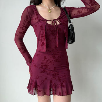wine embroidered set