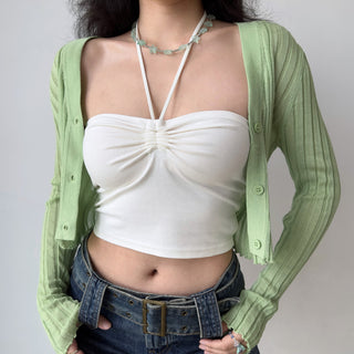 V-neck cardigan top